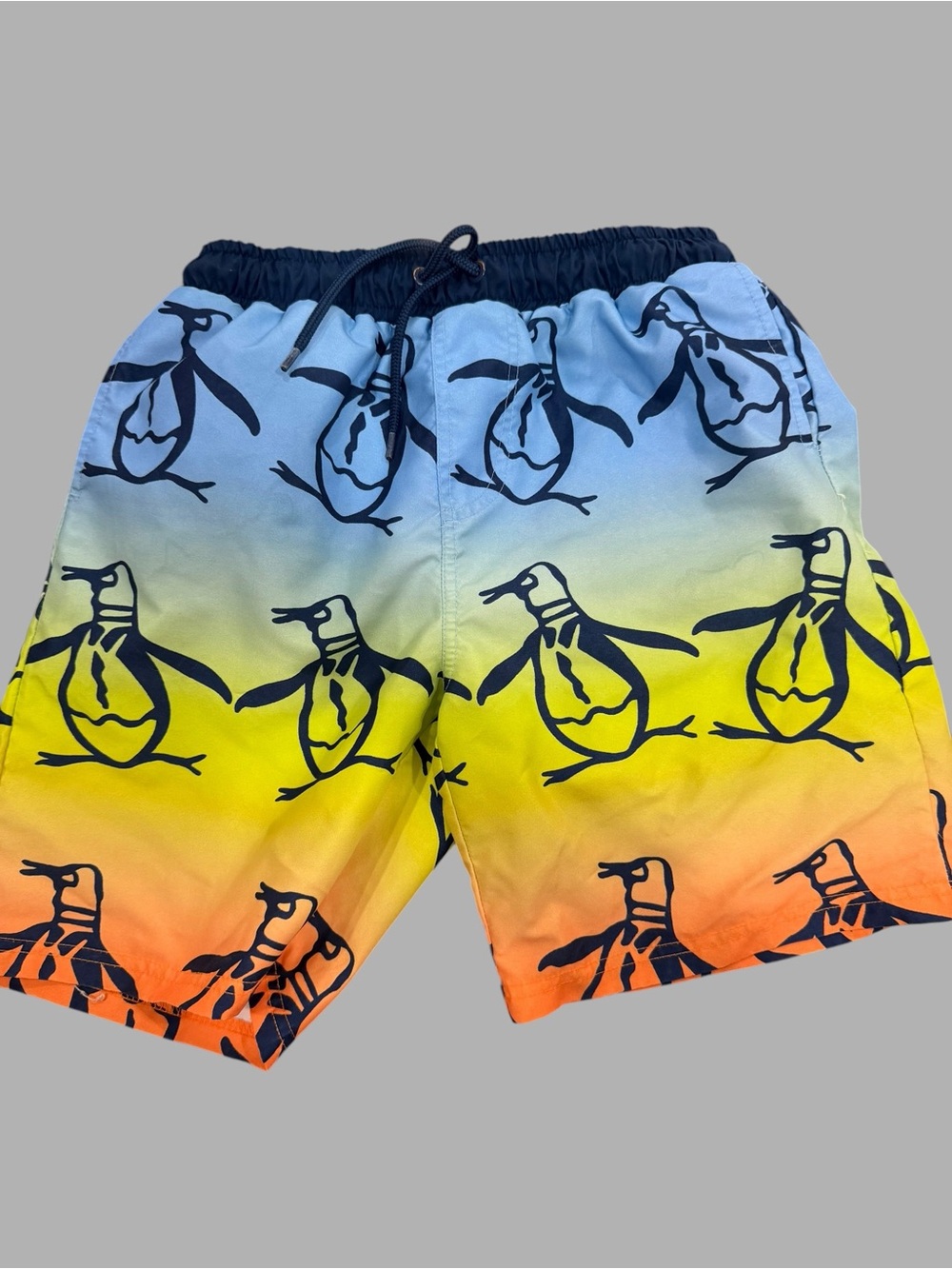 Original Penguin Boys Gradient Penguin Swim Trunks - Blue/Yellow/Orange